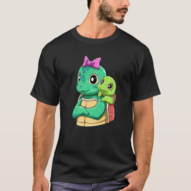 Camiseta Loving Turtle with Turtle Kid for a Turtles  Mommy (Anverso)