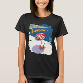 Camiseta Lovran Croacia Playa Paraguas Rojo Viaje