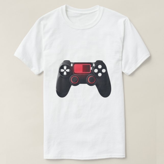 Camiseta Low Battery Gamer – Minimal Gaming Icon Design (Diseño del anverso)
