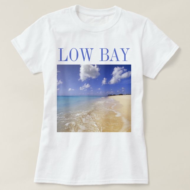 Camiseta Low Bay Beach, Barbuda, Antigua (Diseño del anverso)