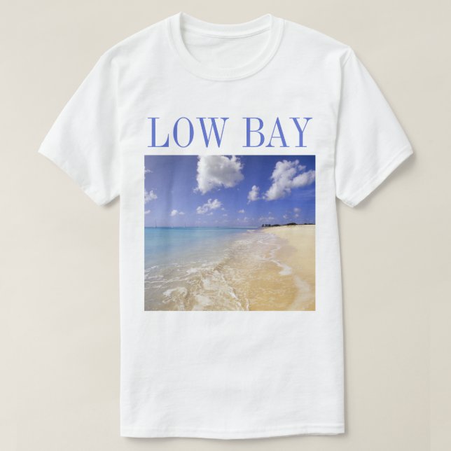 Camiseta Low Bay Beach, Barbuda, Antigua (Diseño del anverso)