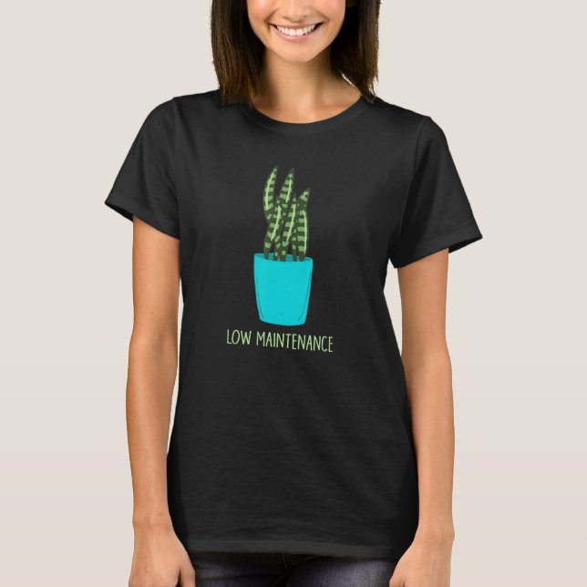 Camiseta Low Maintenance Snake Plant Houseplant Graphic (Anverso)