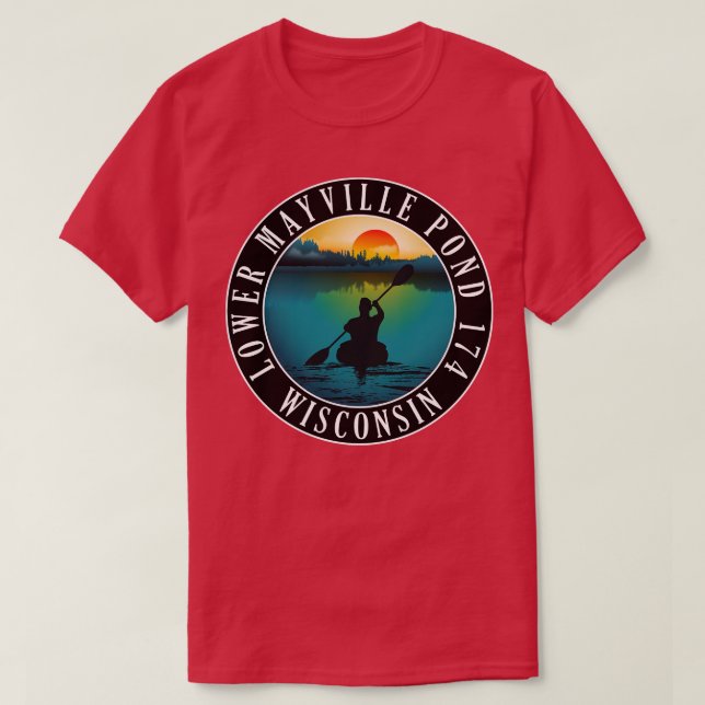 Camiseta Lower Mayville Pond 174 Wisconsin Kayaking (Diseño del anverso)