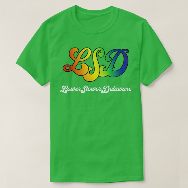 Camiseta Lower Slower Delaware Multicolor 1960s Design  (Diseño del anverso)
