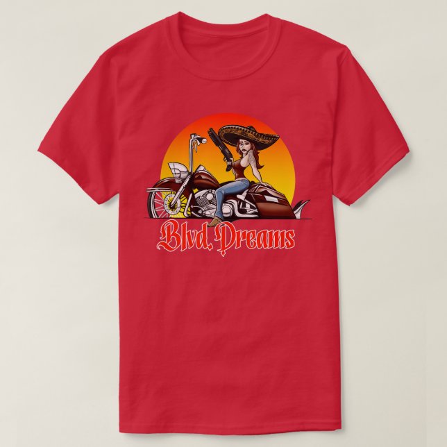 Camiseta Lowrider Motorcycle Blvd (Diseño del anverso)