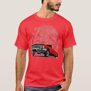 Camiseta Lowrider Rojo de Apple 64 OG Águila Meican Cholo