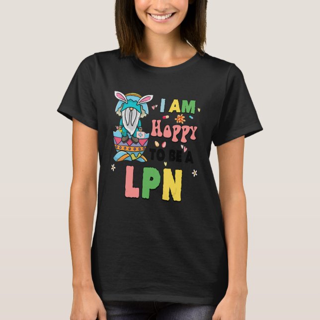 Camiseta Lpn Life Happy Easter Day Gnome Bunny Eggs Graphic (Anverso)