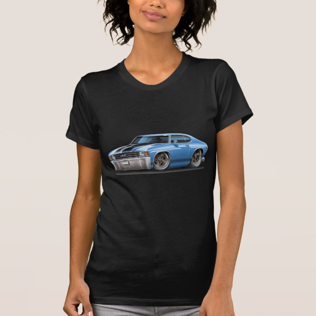 Camiseta Lt 1971-72 de Chevelle Azul-Negro Car (Anverso)