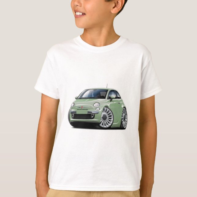Camiseta Lt Green Car de Fiat 500 (Anverso)