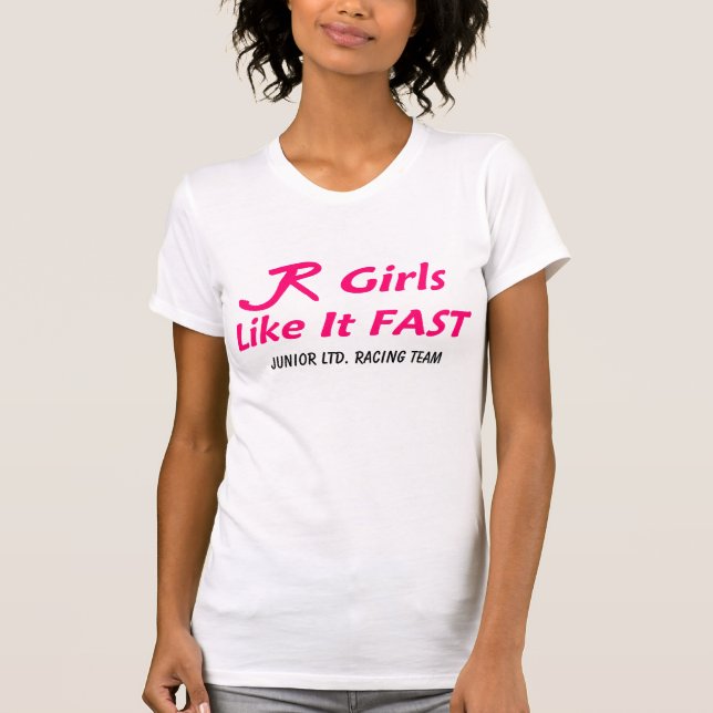 Camiseta Ltd menor. "Chicas rápidos " (Anverso)