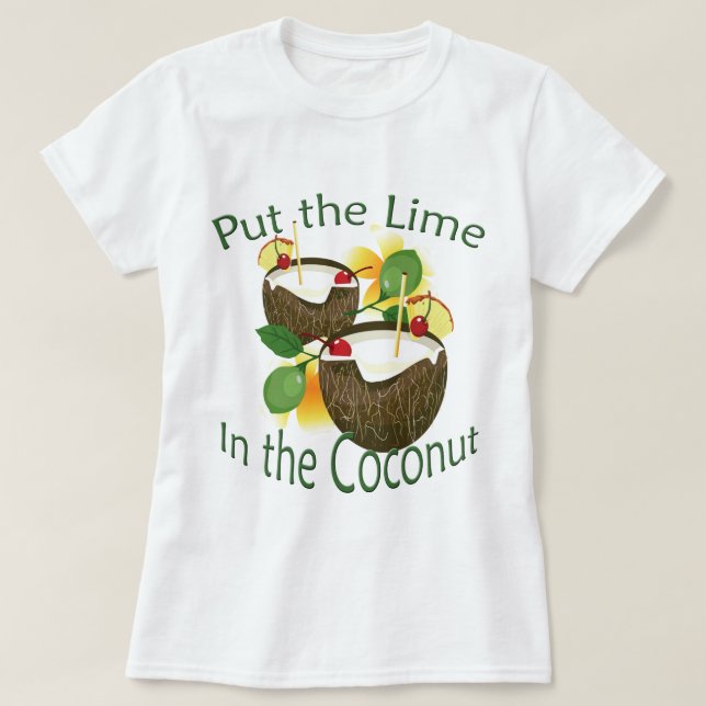 Camiseta Luau Coconut Bebe Lime Fiestas Damas divertidas T- (Diseño del anverso)