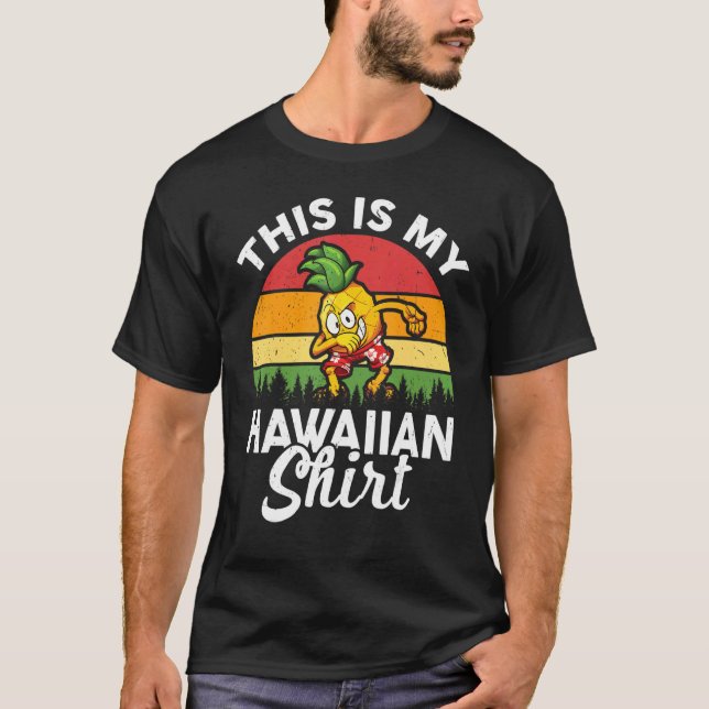 Camiseta Luau Fiesta Costume Dabbing Pineapple Esto Es Mi H (Anverso)