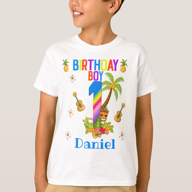 Camiseta Luau Hawaii Hawaii Fiesta de cumpleaños de un chic (Anverso)