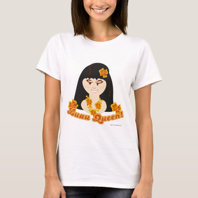 Camiseta Luau Queen Cute Personalizado BBQ Chica (Anverso)