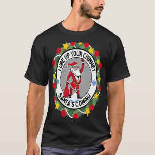 Camiseta Lube arriba tu chimenea, Santa, la ruda Navidad qu