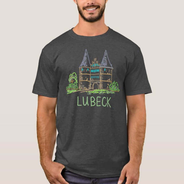 Camiseta Lubeck Alemania Hombres únicos de regalo de arte d (Anverso)