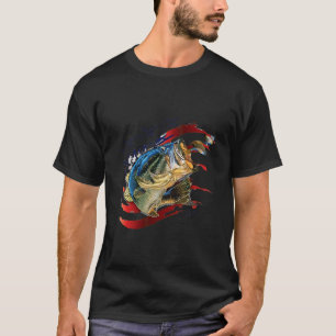 Camiseta Lubina de bandera americana pesca cómoda
