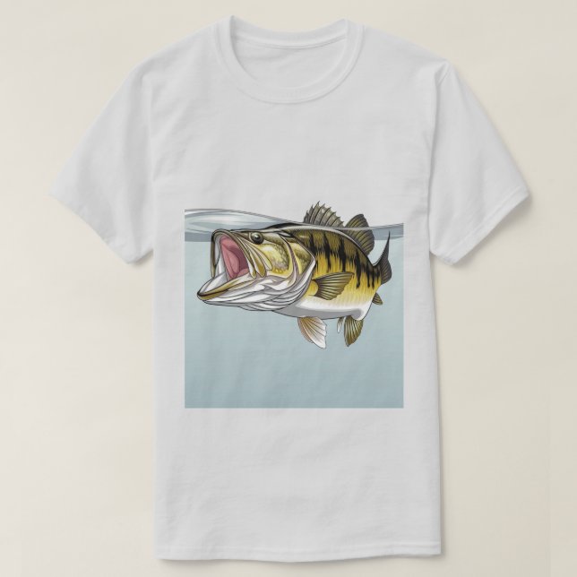 Camiseta lubina de boca grande (Diseño del anverso)