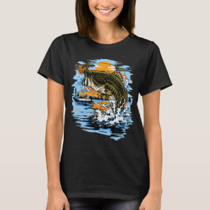Camiseta Lubina de Boca Grande Saltando Detrás del señuelo