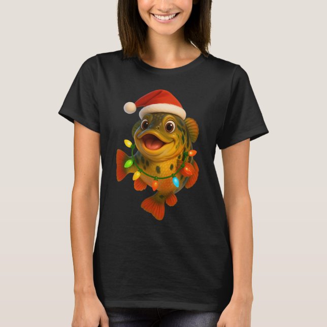 Camiseta lubina pavo real de Navidad (Anverso)