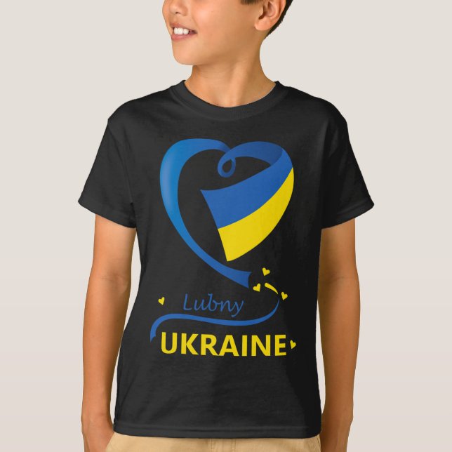 Camiseta Lubny Ukraine National Flag Heart Emblem Crest  (Anverso)
