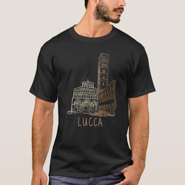 Camiseta Lucca City Italia souvenir para hombres mujeres (Anverso)