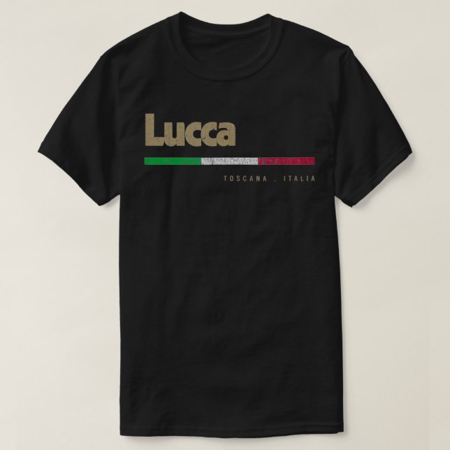 Camiseta Lucca Italian City Retro Flag Italy  (Diseño del anverso)