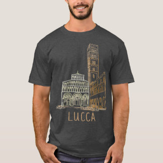 Camiseta Lucca Italy Unique Hand Drawn Art Gift Men Women