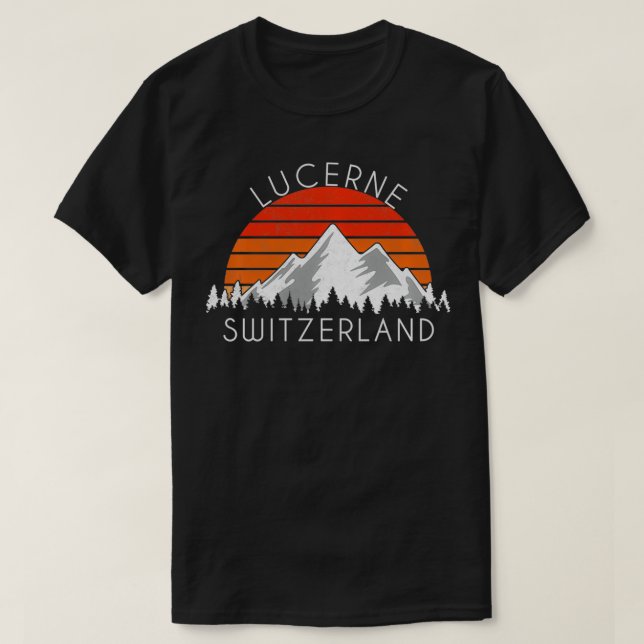 Camiseta Lucerna Suiza de época con problemas (Diseño del anverso)