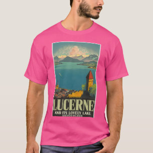 Camiseta Lucerne Suiza Vintage Travel Poster