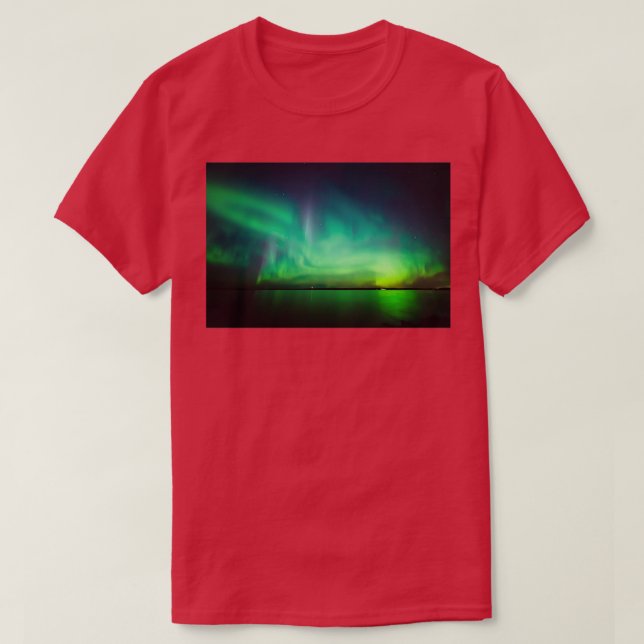 Camiseta Luces boreales sobre el lago (Diseño del anverso)