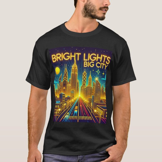Camiseta Luces brillantes Gran Ciudad Retro Neon T-Shirt (Anverso)