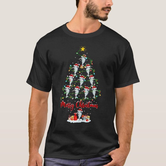 Camiseta Luces de árbol de Navidad de pez narval Narval Nav (Anverso)