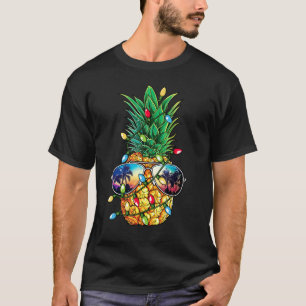 Camiseta Luces de árbol de Navidad de piña Xmas Gafas de so