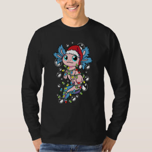 Camiseta Luces de árbol de Navidad de Santa Axolotl Navidad