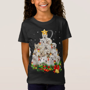 Camiseta Luces de árbol de navidad del territorio blanco de