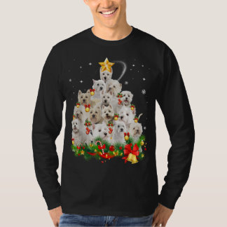 Camiseta Luces de árbol de navidad del territorio blanco de