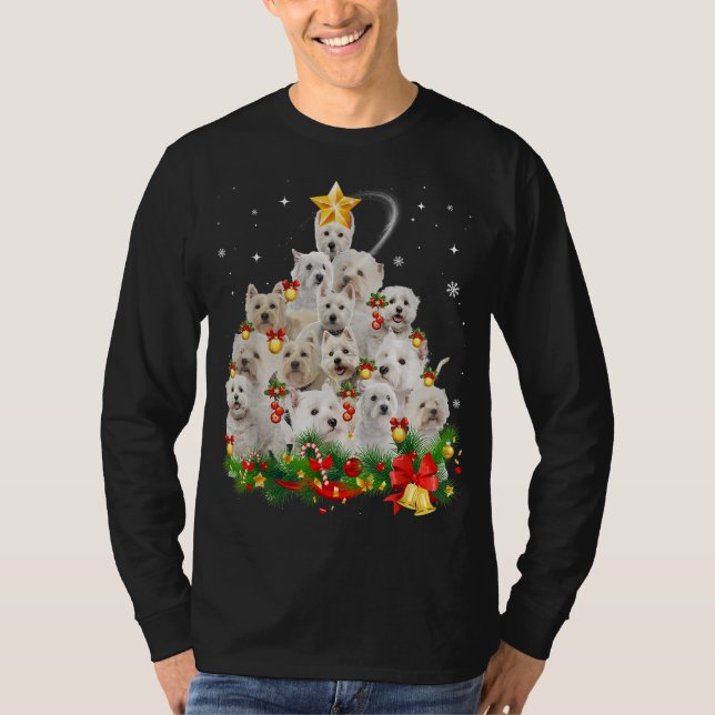 Camiseta Luces de árbol de navidad del territorio blanco de (Anverso)