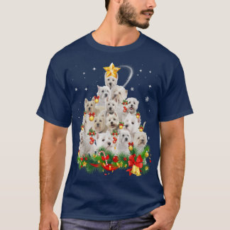 Camiseta Luces de árbol de navidad del territorio blanco de