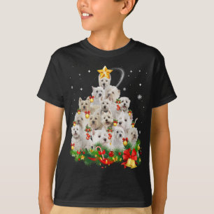 Camiseta Luces de árbol de navidad del territorio blanco de