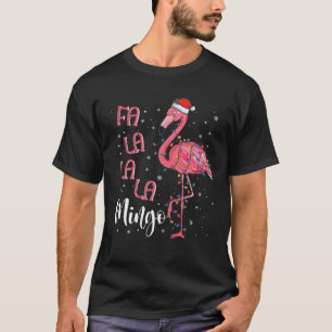 Camiseta Luces de árbol de Navidad Flamingo Fa La La Mingo