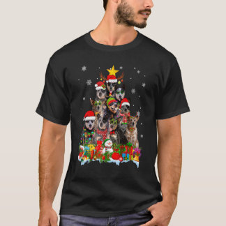 Camiseta Luces de árbol de Navidad para perro de ganado aus