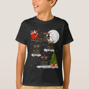 Camiseta Luces de árbol de Navidad Payaso Santa montando pe