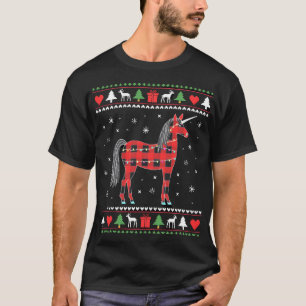Camiseta Luces de árbol de Navidad Unicornio Decoración Sud