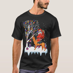 Camiseta Luces de árbol de pastores germanos de Santa Ridin