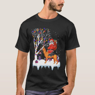 Camiseta Luces de árbol de pastores germanos de Santa Ridin