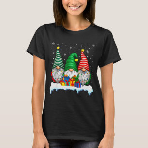 Camiseta Luces de árbol tres gnomos hombres mujeres Navidad
