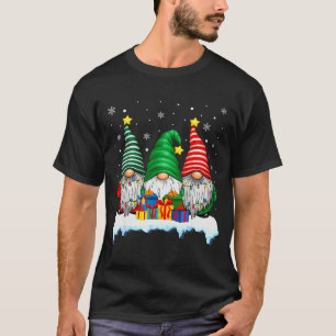 Camiseta Luces de árbol tres gnomos hombres mujeres Navidad
