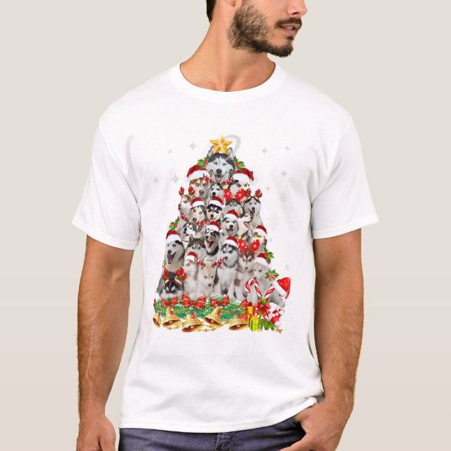 Camiseta Luces de árboles de navidad siberiana | Navidad de (Anverso)