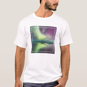 Camiseta Luces de Aurora en Laguna   Jokulsarlon, Islandia